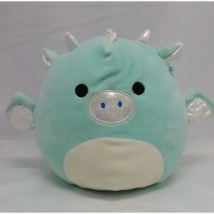 Kellytoy Squishmallows  Miles The Dragon 8” Soft Plush Toy Holographic Teal